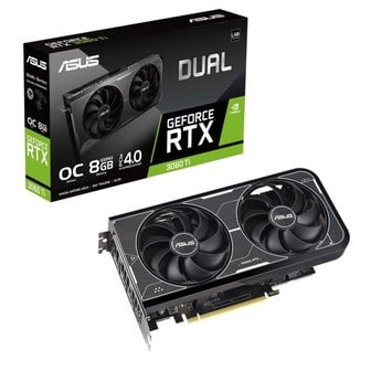  ASUS NVIDIA GeForce RTX 3060 TI OC Edition 8GB 비디오 카드 DUAL-RTX3060TI-O8GD6X 국내 정규