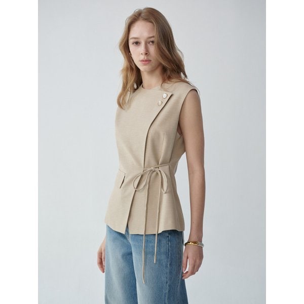 ZEN Belted Vest (Beige)