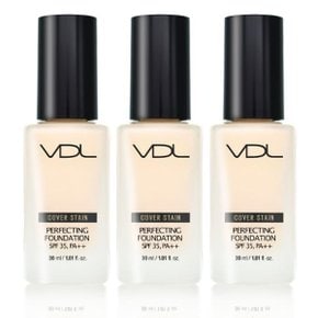 VDL 커버스테인 퍼펙팅 파운데이션 30ml A01 (17호 핑크/미디움톤) 3개