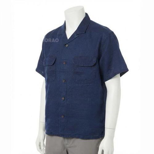 나이젤카본 26SS REPEAT OPEN COLLAR SHIRT LINEN INDIGO 80520011011 206 리피트 린넨 인디고 오픈 칼라 셔츠