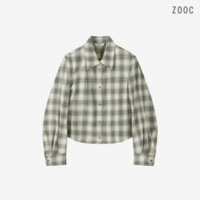 크롭 베이직 체크 셔츠 LE_V261MSC906