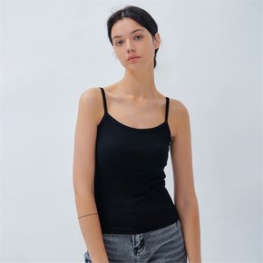 BASIC RIBBED SLEEVELESS BLACK