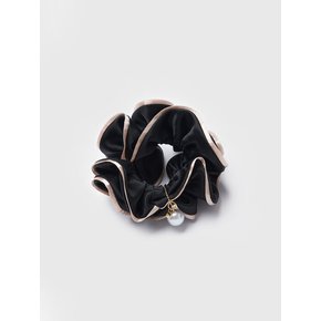 Coloring pearl scrunchie hairband - black