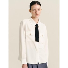 WD_Black tie cotton shirt