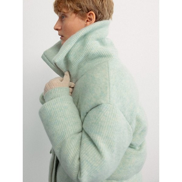 Shetland wool alpaca puffer jacket_Garden