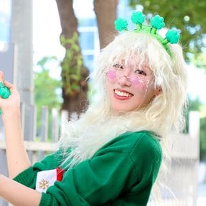 디스코 파티 LED 클로버 머리띠