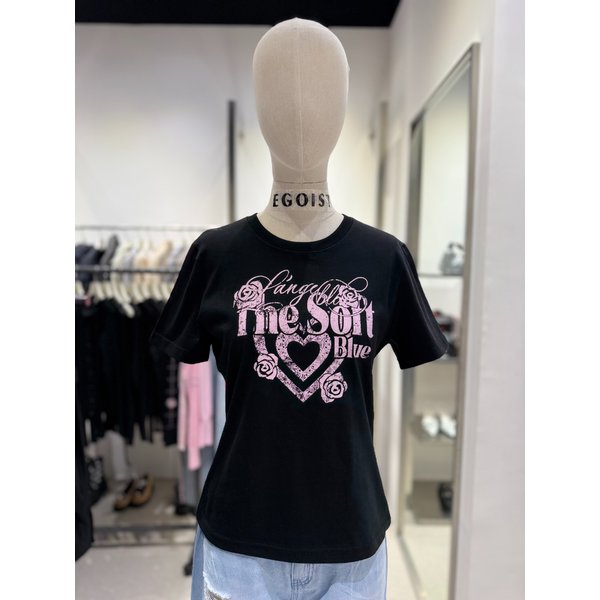 [여주점] 하트 모티브 반팔 프린팅 티셔츠  ES2OTH59