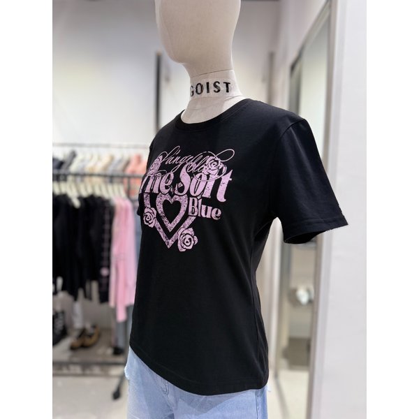 [여주점] 하트 모티브 반팔 프린팅 티셔츠  ES2OTH59