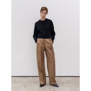 Wool Wide-Leg Belted Trousers (JUJS103)