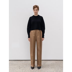 Wool Wide-Leg Belted Trousers (JUJS103)