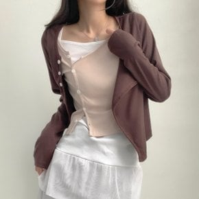 더블 일체형 레이어링 두겹가디건3color