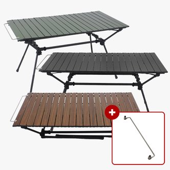 버팔로 캠핑 테이블 경량 롤 접이식 높이조절 좌식 빅필드+사이드랙 포함