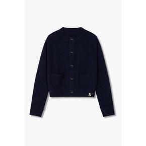 [사카이] CLASSICS  라운드넥 울 니트 가디건 (네이비) 6415331101