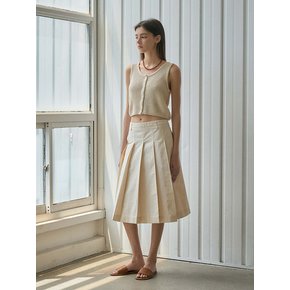 Pleated Midi skirt_Ivory