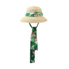 [여주점] 베이지 나염 끈 밀짚모자 (Q53DG1011)