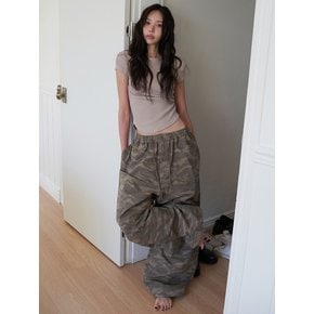 25SS vere camo rivet point wide banding pants