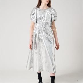 Shirring silver dress