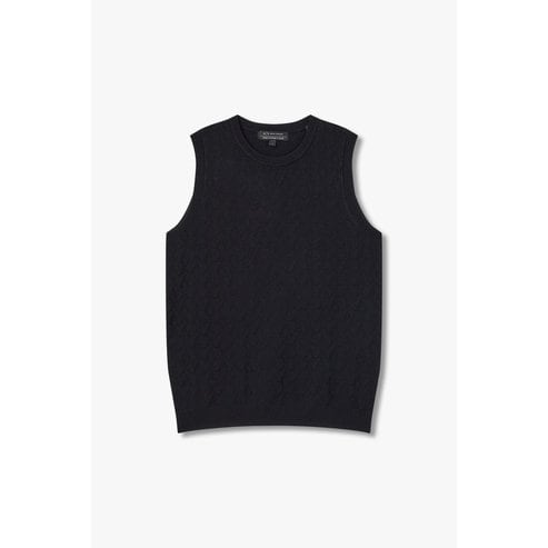 ARMANI EXCHANGE 여성 로고 자카드 슬리브리스 니트 탑(A424332521)블랙
