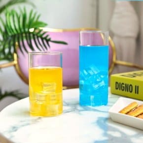 홈카페 투명 유리 원형컵 345ml 450ml 2종
