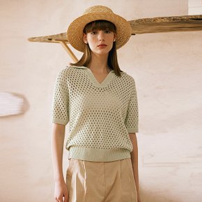 PUNCHING COLLAR KNIT MINT