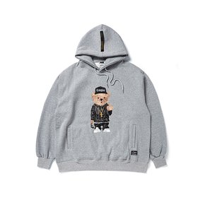 EMB COMPTON BEAR OVERSIZED HEAVY SWEAT HOODIE GREY