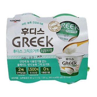  [일동] 후디스 그릭요거트 무설탕 저지방 80g X 4개입 코스트코