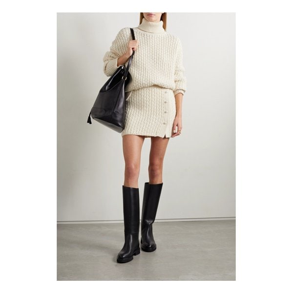 아담 립스 Embellished Merino Wool And Cashmere-blend Mini Skirt 아이보리 46376663162724377