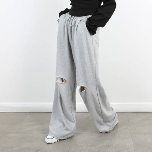 파라노말샵 / 트레이닝 컷팅 밴딩 일자 와이드 팬츠 통바지 (파라노
