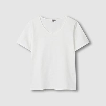 JAJU 25 S/S   여 실켓 U넥 반팔 티셔츠  J115301005