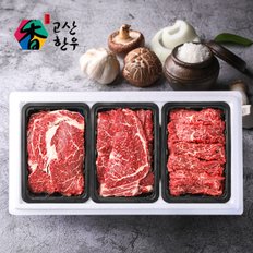 [냉장] 고산한우 1등급이상 암소구이세트 정성드림6호(1kg)/등심400g+채끝300g+치마300g