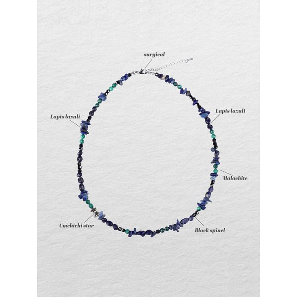 [한정수량] NATURAL MIX STONE NECKLACE [EARTH]