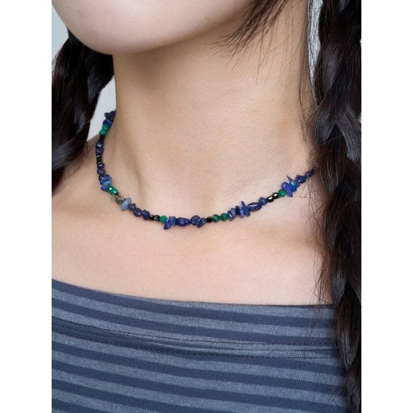 [한정수량] NATURAL MIX STONE NECKLACE [EARTH]
