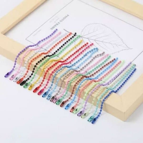 군번줄 컬러 베스트 1P 심플 볼체인 12cm 키링 열쇠고 (WFJDTBL)