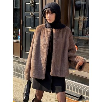 FRONTROW Faux Fur Half Coat_2color