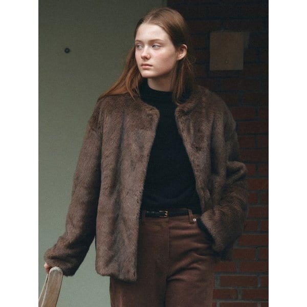 Faux Fur Half Coat_2color