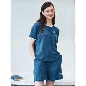 MET summer knit heart shorts blue