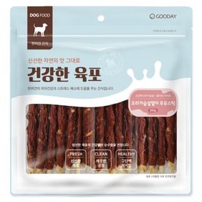 건강한육포 강아지 간식 오리가슴살말이 우유스틱 300g