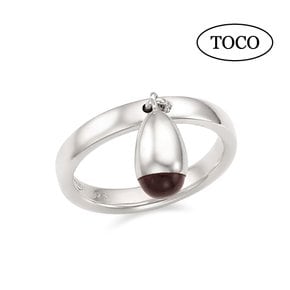 925 Silver Seed Ring-Garnet