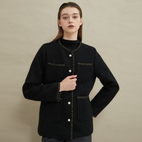 Pearl soft tweed jacket Black