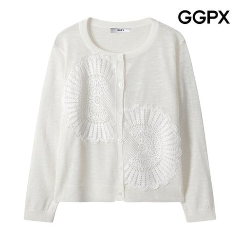 GGPX 더블 빅 플라워 여름 긴팔 가디건 (GP6KG010F)