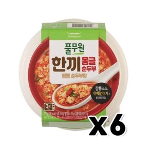 풀무원 한끼몽글순두부 짬뽕순두부탕 즉석식 277g x 6개