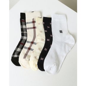 [24SS] [D-SOCKS] 혼합 면혼방 장목양말 5족세트 DLSS4B107MU