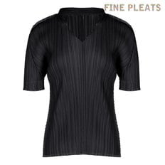 [FINE PLEATS] 피네 플리츠 차이나 카라 베이직 탑 블랙