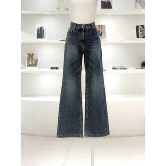 듀엘 [여주점] 여성 워싱 디테일 세미 부츠컷 데님 팬츠 (L261PSA408)