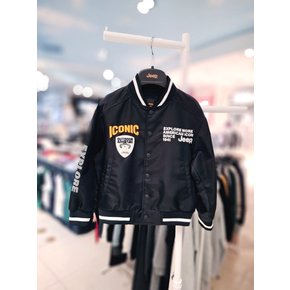 와펜 배색 홑겹 항공점퍼 KP2JPU216 BK