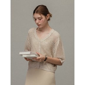 Monaco linen nett knit cardigan