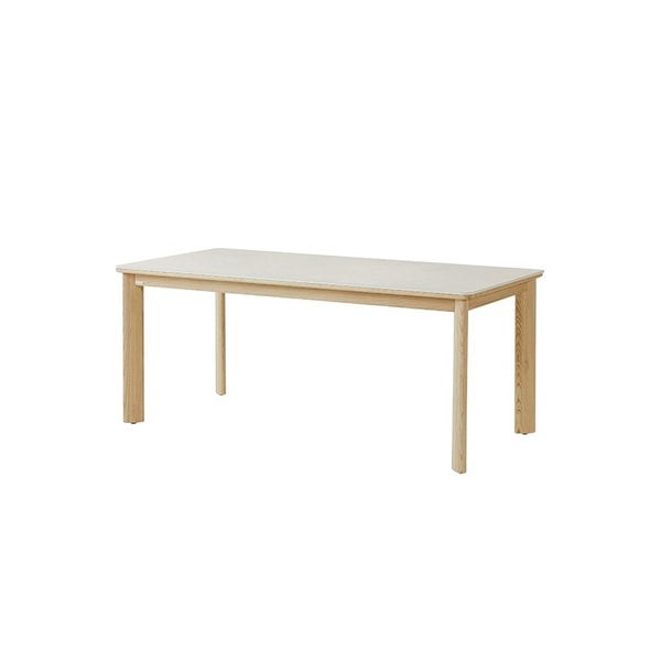 포멜로 세라믹식탁 6인세트 180cm 내추럴_벤치1500 1EA, 가죽체어 3EA