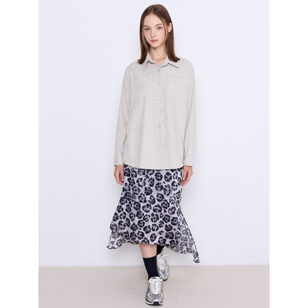 Mermaid Half Banding Skirt [Ash Leopard]