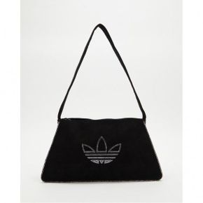 4376547 adidas Rhinestones Fake Suede Shoulder Bag - Black