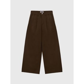 Twill 12oz Cotton Bio Washing Two-tuck Wide Pants